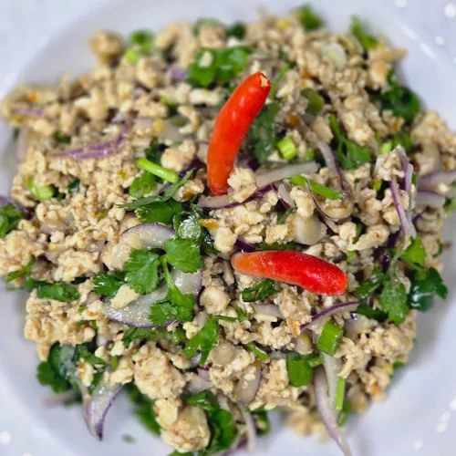 Chicken Laap - Traditional Lao minced chicken salad